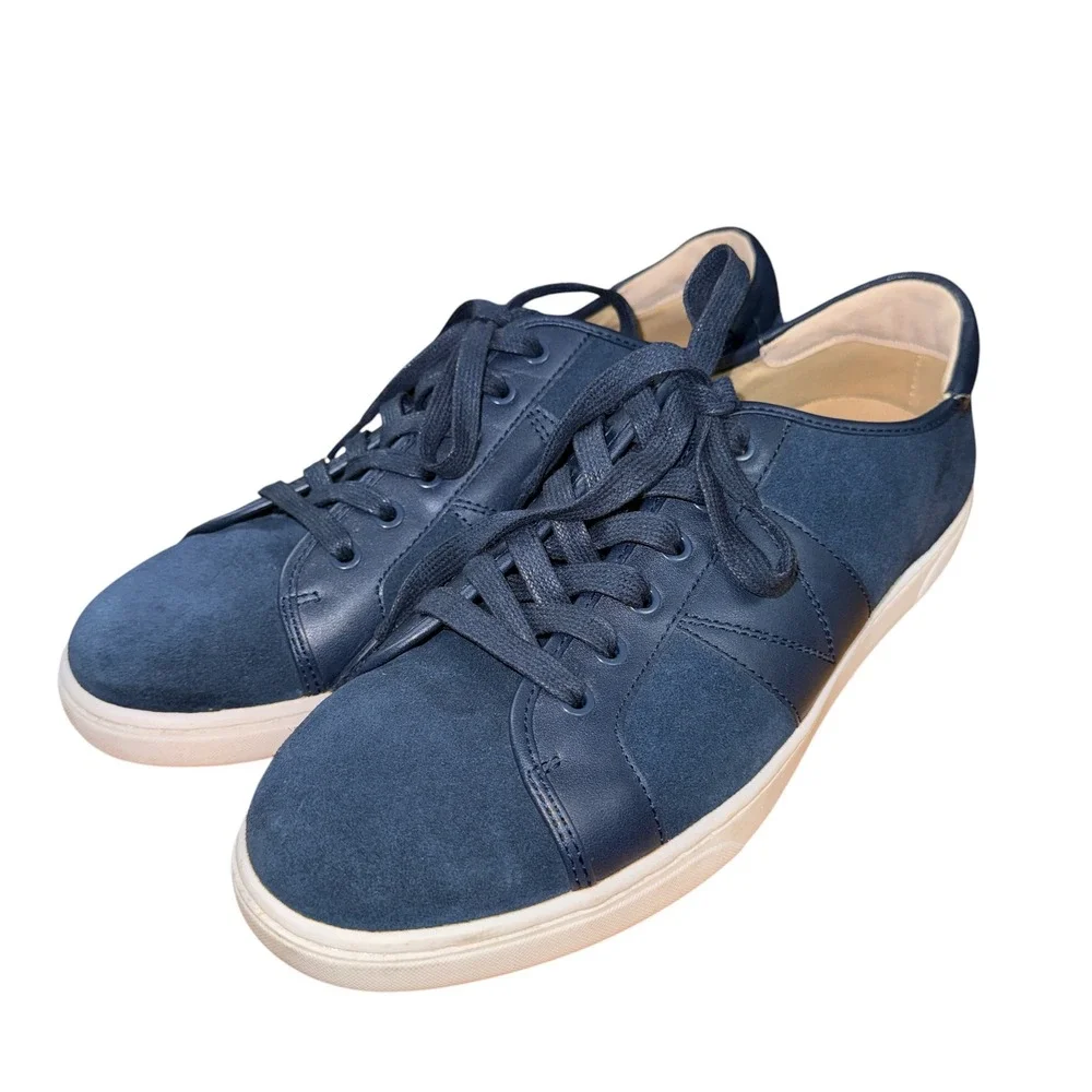 Vionic Jerome Suede Sneakers Mens 11 Pre-Owned Low‎ Top Navy Blue Shoes Orthotic